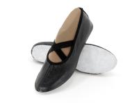 BALETKI SKÓRA NATURALNA DO TAŃCA DLA DZIECI NA RYTMIKE BALET CZARNE