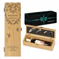 Zestaw do Wina Akcesoria Komplet Korkociąg z Nadrukiem Prezent na Urodziny