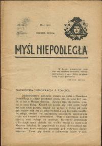 Myśl Niepodległa 26/1907 Narodowa Demokracja antysemityzm endecja Żydzi