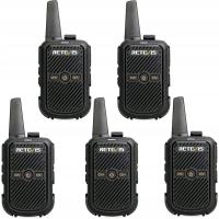 Retevis RT15 Walkie Talkie (Czarny, 5 Sztuk)