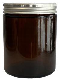 Коричневая стеклянная банка 180 мл с крышкой ALU x5