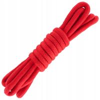 SHIBARI rope lina BONDAGE bawełniana czerwona krótka 3m miękka mocna trwała