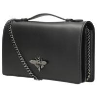 Женская сумка из натуральной кожи с декоративной застежкой, элегантная черная сумка