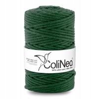 ColiNea sznurek pleciony do makramy 100% bawełna, 5mm 100m, but. zieleń