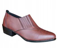 Мужские ковбойские сапоги с низким кожаным коричневым цветом-ручное производство Польша