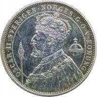 Szwecja, 2 korony 1897, Oskar II, Srebrny Jubileusz, st. 2