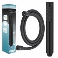 Słuchawka do prysznica Rączka CZARNA Gładki wąż prysznicowy 150 cm ZESTAW