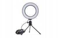 Lampa pierścieniowa LED dla streamerów i youtuberów - 16 cm