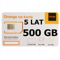 Стартер мобильный интернет на Orange Free 500 ГБ для 5 лет sim 4G LTE