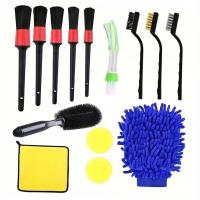 Zestaw pędzli do pielęgnacji wnętrza samochodu, zewnętrza, uniwersalny, lekki, 14 szt.
