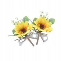 BRIDE FLOWER BROSZKA SŁONECZNIK BRIDAL CORSAGE WIELOKOLOROWA PRZYPINKA ŚLUBNA