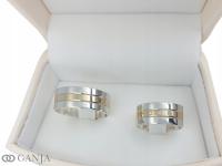 Пара обручальных колец золото-серебряных узор GK42