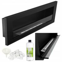 BIOKOMINEK SLIM 900x400 czarny z UCHYLNĄ SZYBĄ 90cm + REGULOWANY OGIEŃ