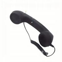 SŁUCHAWKA RETRO DO TELEFONU SMARTFONA JACK 3.5MM REGULACJA GŁOŚNOŚCI CZARNY