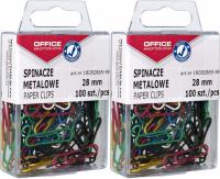 Spinacze okrągłe 28mm 100 sztuk mix kolorów w pudełku Office Products x 2