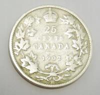 KANADA 25 cents 1902H