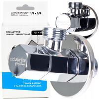 Угловой кран для раковины с керамической головкой 1/2