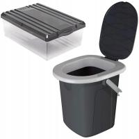 BRANQ - Toaleta turystyczna przenośna - WC 22 L + Pojemnik pudełko na buty