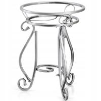 KWIETNIK NA KWIATY STOJAK METALOWY STOJĄCY TARAS BALKON LOFT SREBRNY 37 CM