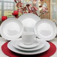 LUBIANA DAISY BIAŁE SERWIS ZESTAW OBIADOWY I KAWOWY 30 ELEMENTÓW NA 6 OSÓB