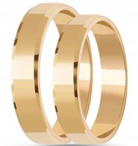 Золотые скошенные обручальные кольца пара 585 4 мм хит фиксированная цена