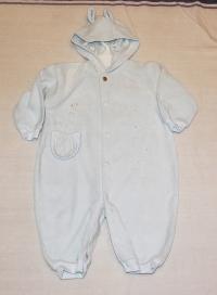 WELUROWY RAMPERS Z KAPTURKIEM- 9-12 m - 74 cm