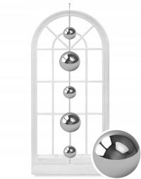Гирлянда для окна серебряные шары украшения шторы 5 шаров
