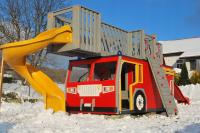Wóz strażacki - drewniany PLAC ZABAW dla dzieci PZ24 straż pożarna