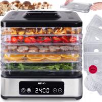 Suszarka do grzybów owoców 450 W timer regulacja, 6 sit ze stali, atest PZH