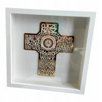 Komunia krzyż Ojcze Nasz modlitwa ramka obraz 3D pamiątka dla dziecka