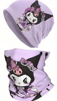 Komplet jesienny wiosenny CZAPKA KOMIN KUROMI rozm. uniwersalny 53-59 cm