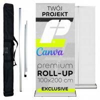 Rollup Roll-Up 100x200 Z Projektem i Wydrukiem Blockout Exclusive + Torba