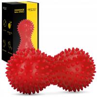 PIŁKA Z WYPUSTKAMI SENSORYCZNA PODWÓJNA DO MASAŻU REHABILITACJI PEANUT BALL