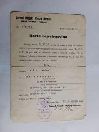 KATOWICE KARTA REJESTRACYJNA 1945 R 1107 D