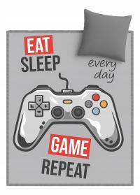 Koc Narzuta Pad Gra Szary młodzieżyw dużu na łóżko do przedszkola 150x200