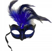 Венецианская любовная маска темно-синего цвета