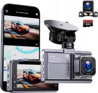 KAMERA SAMOCHODOWA WIDEOREJESTRATOR + KAMERA COFANIA 4K WIFI WDR 64 GB QR