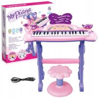 PIANINO KEYBOARD DZIECI ORGANY STOŁEK MIKROFON MP3 37 klawiszy mikrofon