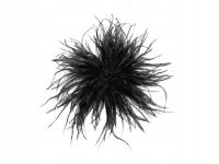 Czarna broszka delikatne pióra typu marabut luksusowa ozdoba przypinka