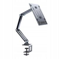 Stojak na Tablet Uchwyt Biurkowy z Mocowaniem na Klamrę Szary 3 Ramiona - Uniwersalny