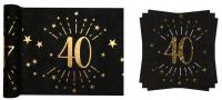НАБОР НА 40-Й ДЕНЬ РОЖДЕНИЯ 40-Й СТОЛ БЕГУН И САЛФЕТКИ УКРАШЕНИЕ ГЛАМУРНАЯ ВЕЧЕРИНКА