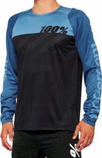 100% Koszulka męska 100% R-CORE Jersey długi rękaw black slate blue