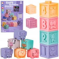 EDUKACYJNE Miękkie KLOCKI Sensoryczne SENSORYCZNA ZABAWKA Zwierzęta Cyferki