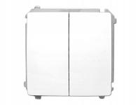 Двойной выключатель классический контакт Саймон белый BMW5.01/11