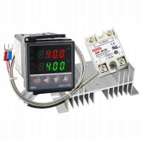 РЕГУЛЯТОР ТЕМПЕРАТУРЫ КОНТРОЛЛЕР РЕКС C100V ДАТЧИК ТИП K ССР 40А ТЕПЛООТВОД