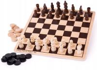 Шахматы и шашки 2в1 классические деревянные игры