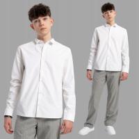 Reporter koszula dziecięca długi rękaw bawełna biały