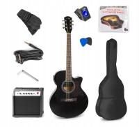 Набор черная электроакустическая гитара MAX аксессуары