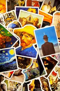 Микс живопись набор наклеек вклейки 50 шт