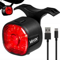 Велосипедный задний фонарь красный 17XLED водоотталкивающий мощный USB-C VAYOX